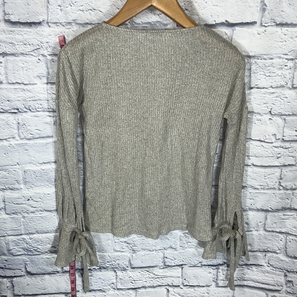 Lucky Brand women's fashion knit tie sleeve rib pullover top - Picture 11 of 14